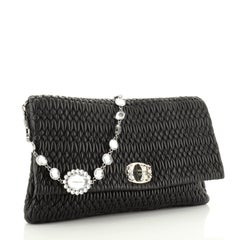 Miu Miu Crystal Clutch Matelasse Leather XL