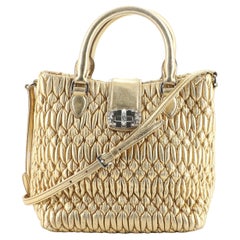 Miu Miu Crystal Convertible Top Handle Bag Matelasse Leather Small