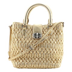 Miu Miu Crystal Convertible Top Handle Bag Matelasse Leather Small