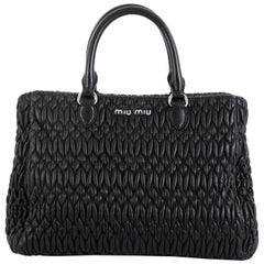 Miu Miu Crystal Convertible Tote Matelasse Leather Medium