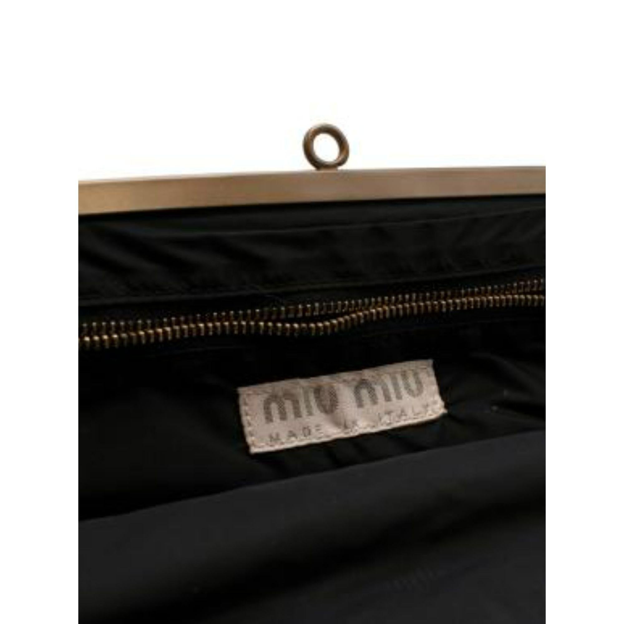 Miu Miu Crystal Embellished Black Satin Shoulder Bag For Sale 3