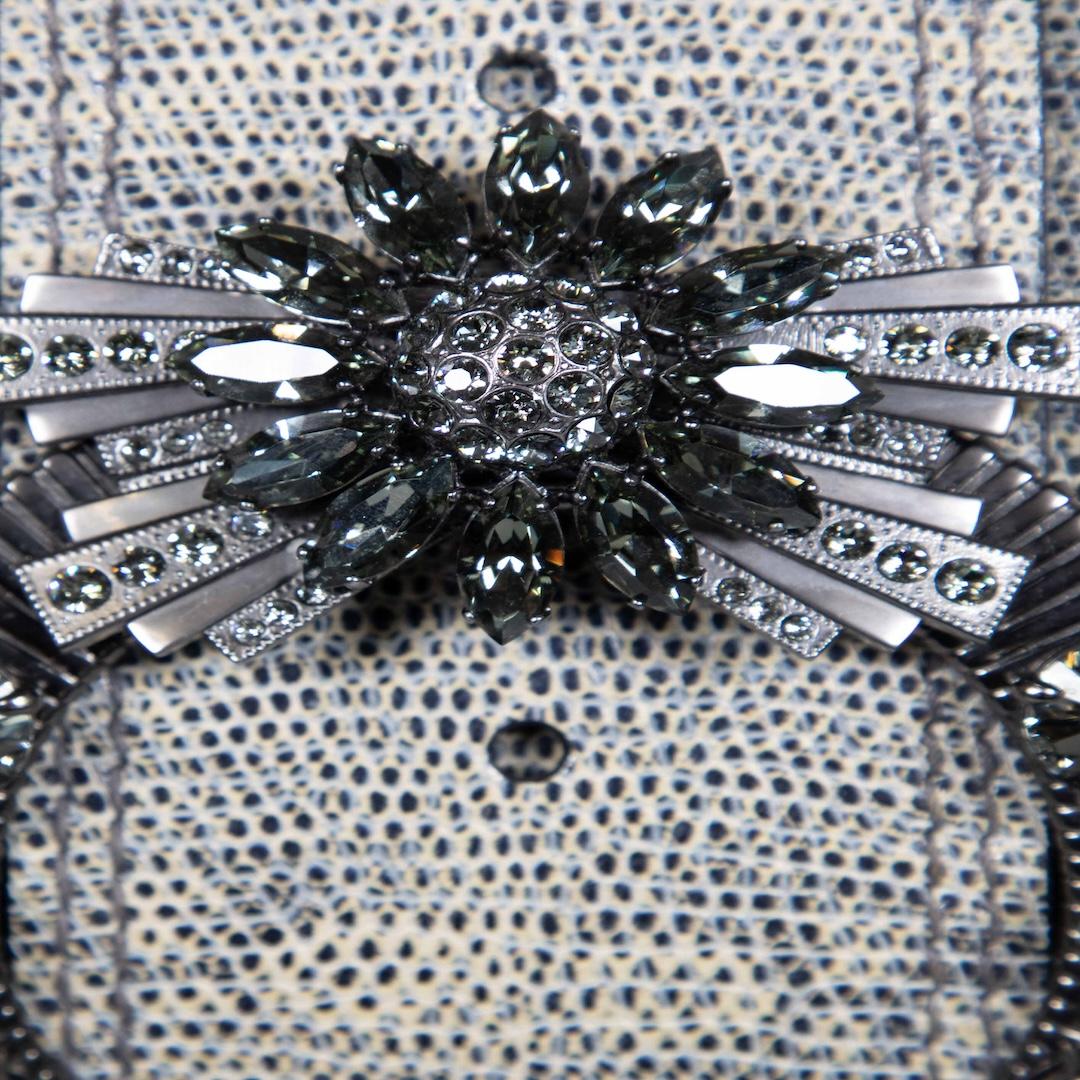 Women's Miu Miu Crystal Embellished Lizard Dahlia Shoulder Bag