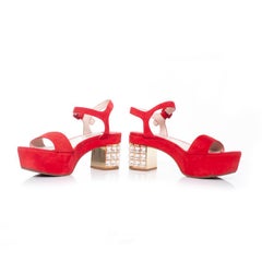 Miu Miu, Crystal embellished platform sandals