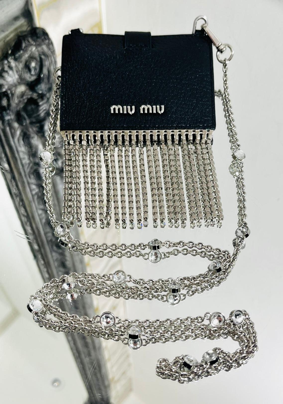Miu Miu Crystal Fringe Leather Cardholder 2