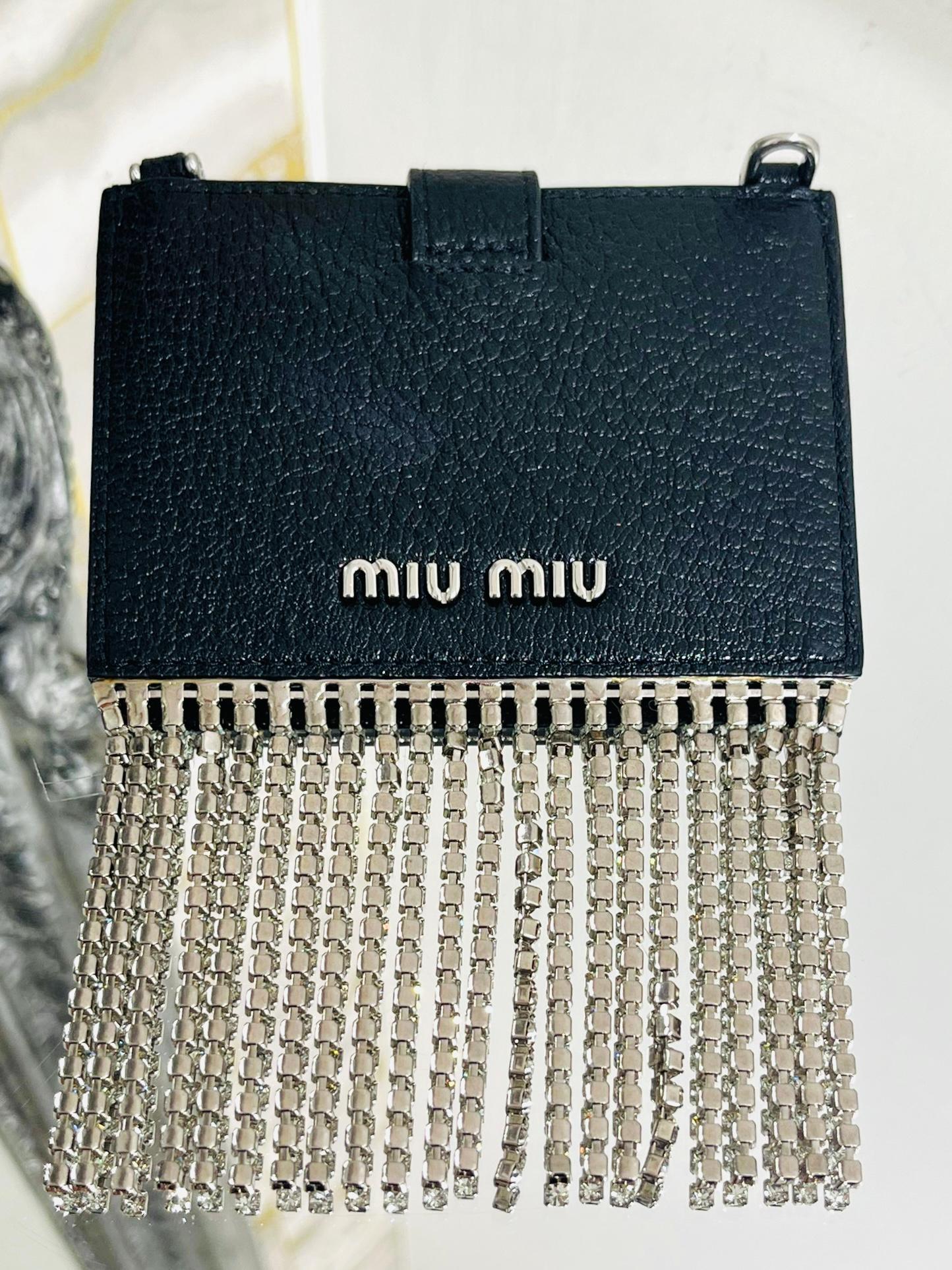 Miu Miu Crystal Fringe Leather Cardholder 3