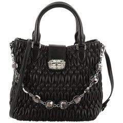 Miu Miu Crystal Tote Matelasse Leather Medium