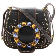 Miu Miu  Dahlia Crossbody Bag Crystal Embellished Leather Small