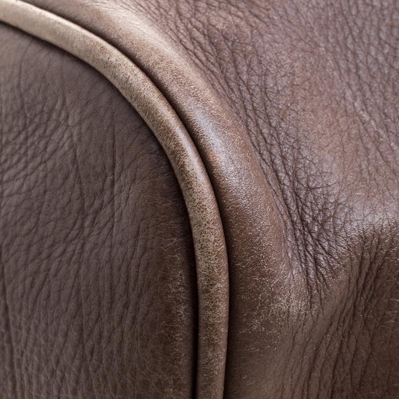 Miu Miu Dark Beige Leather Bow Top Handle Bag 5