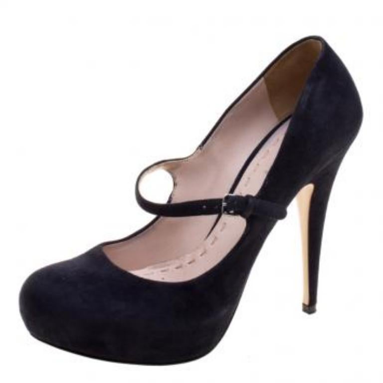 Noir Miu escarpins Mary Jane bleu foncé taille 39 en vente