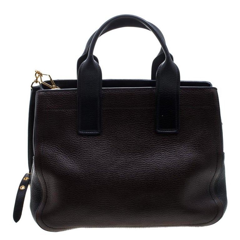 Miu Miu Dark Brown/Black Leather Caribou Top Handle Bag For Sale at 1stDibs