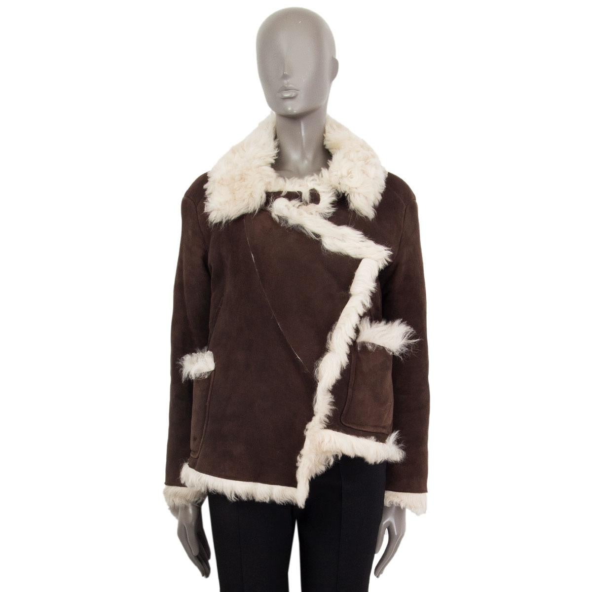 Womens Clothing Coats Capes Miu Miu Shearling-lined Cape in Brown Save 37% 