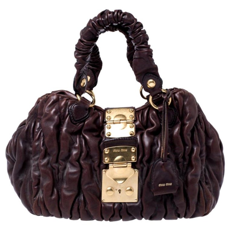 Authentic Miu Miu Prada Vitello Lux Vitello Mini Bow Handbag Bag $1450 RTL