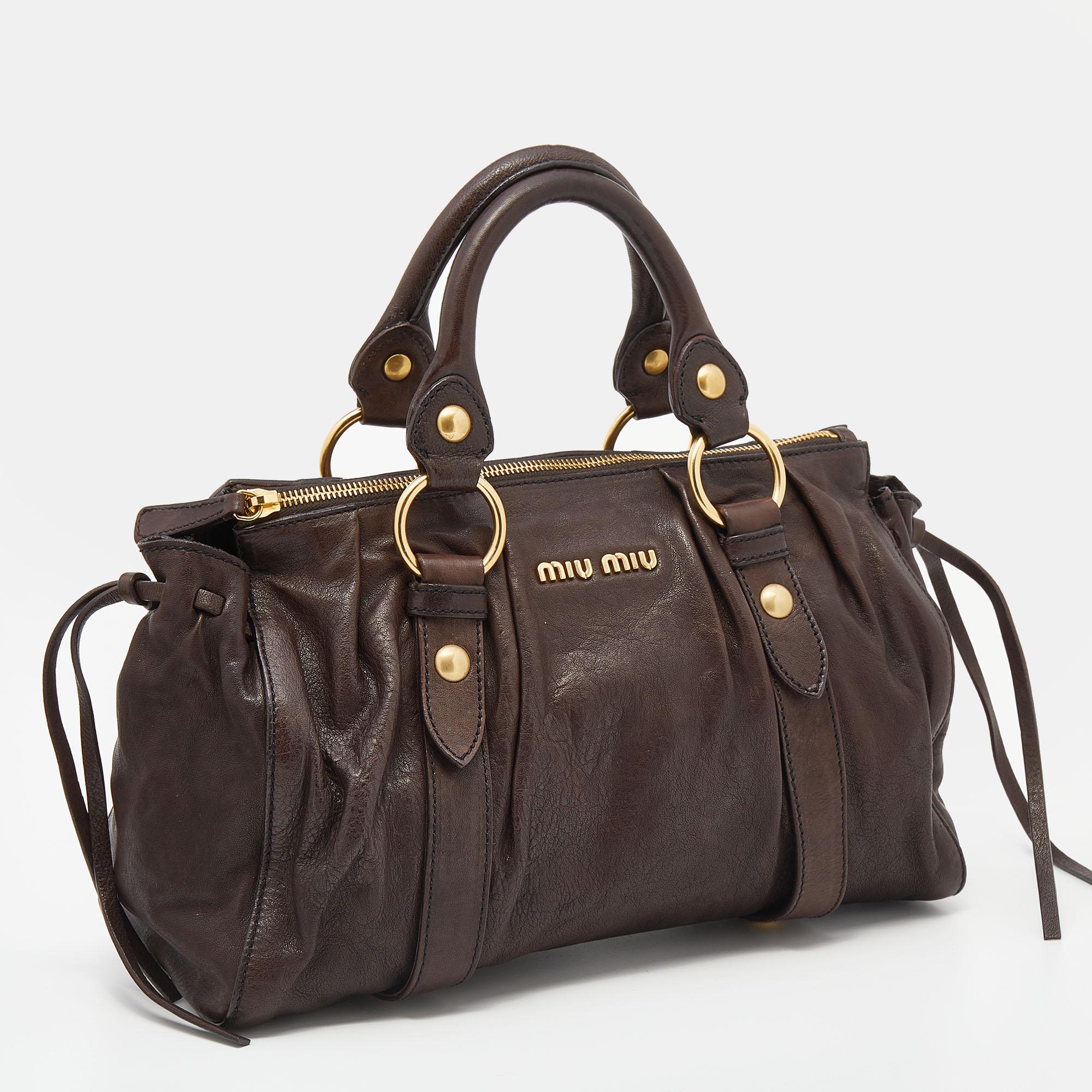 miu miu dark brown bag