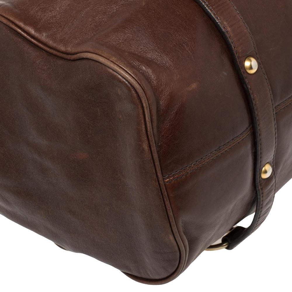 Miu Miu Dark Brown Vitello Lux Leather Side Bow Tote 2