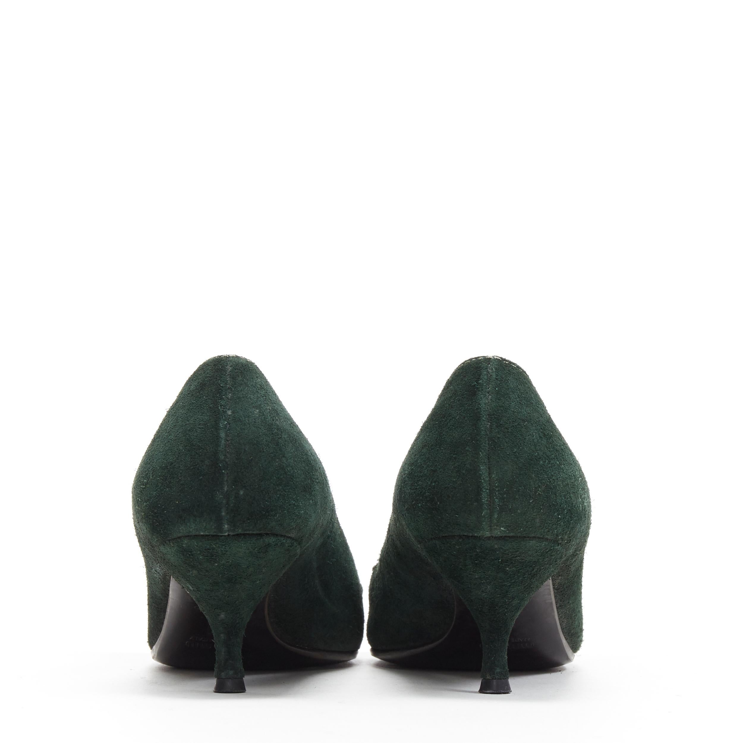 dark green low heels