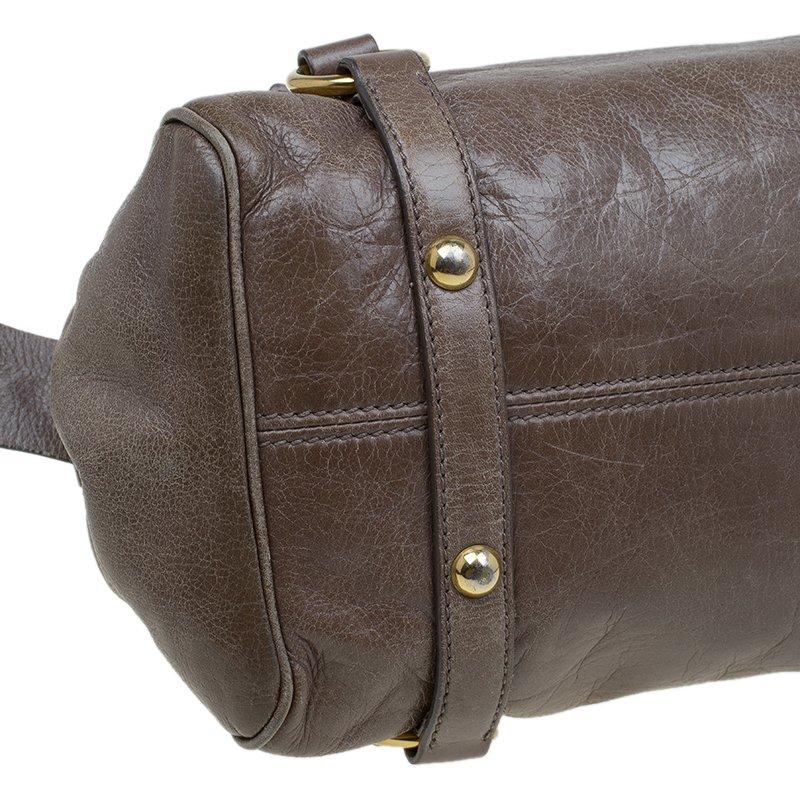 Miu Miu Dark Grey Vitello Lux Leather Bow Top Handle Bag 1