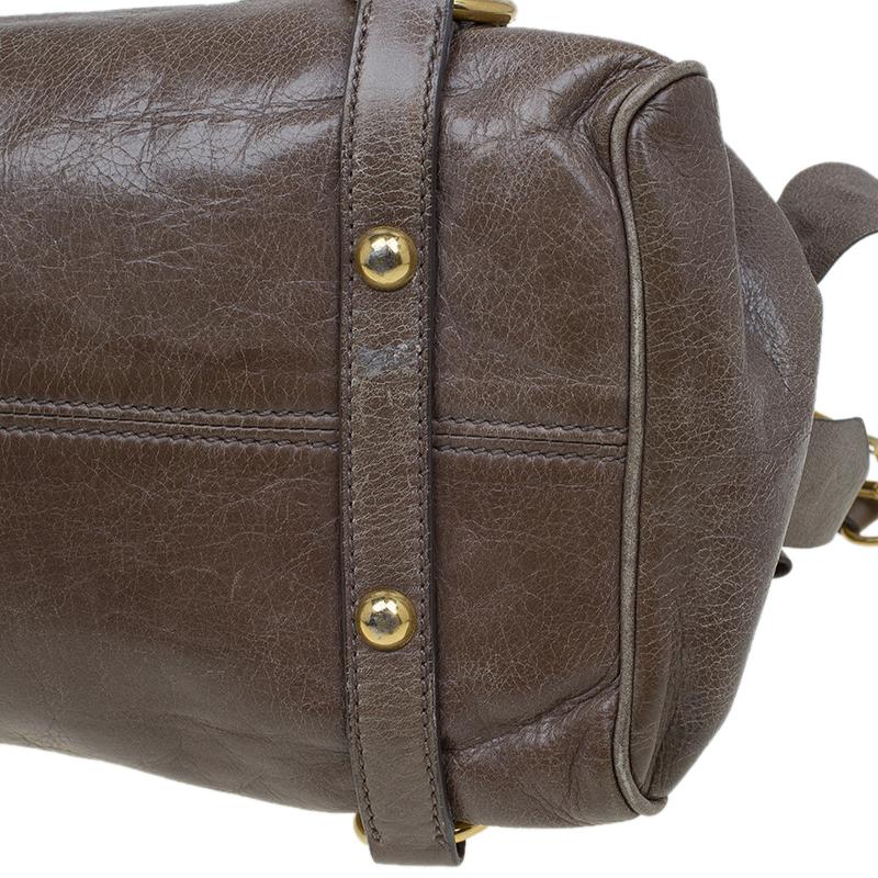 Miu Miu Dark Grey Vitello Lux Leather Bow Top Handle Bag 2
