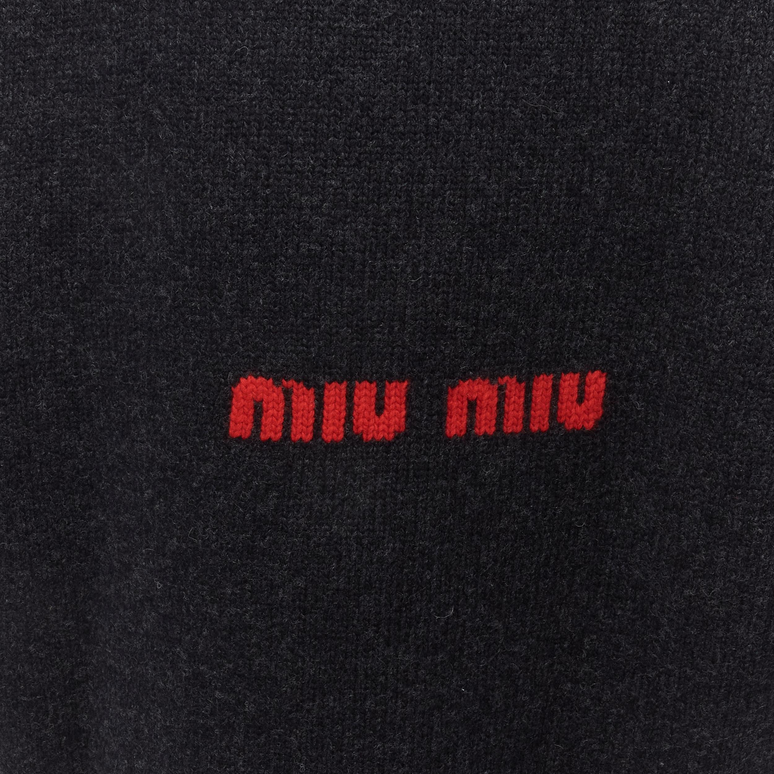 MIU MIU DISNEY 2021 Mickey Mouse 100% virgin wool logo intarsia boxy vest IT36 1