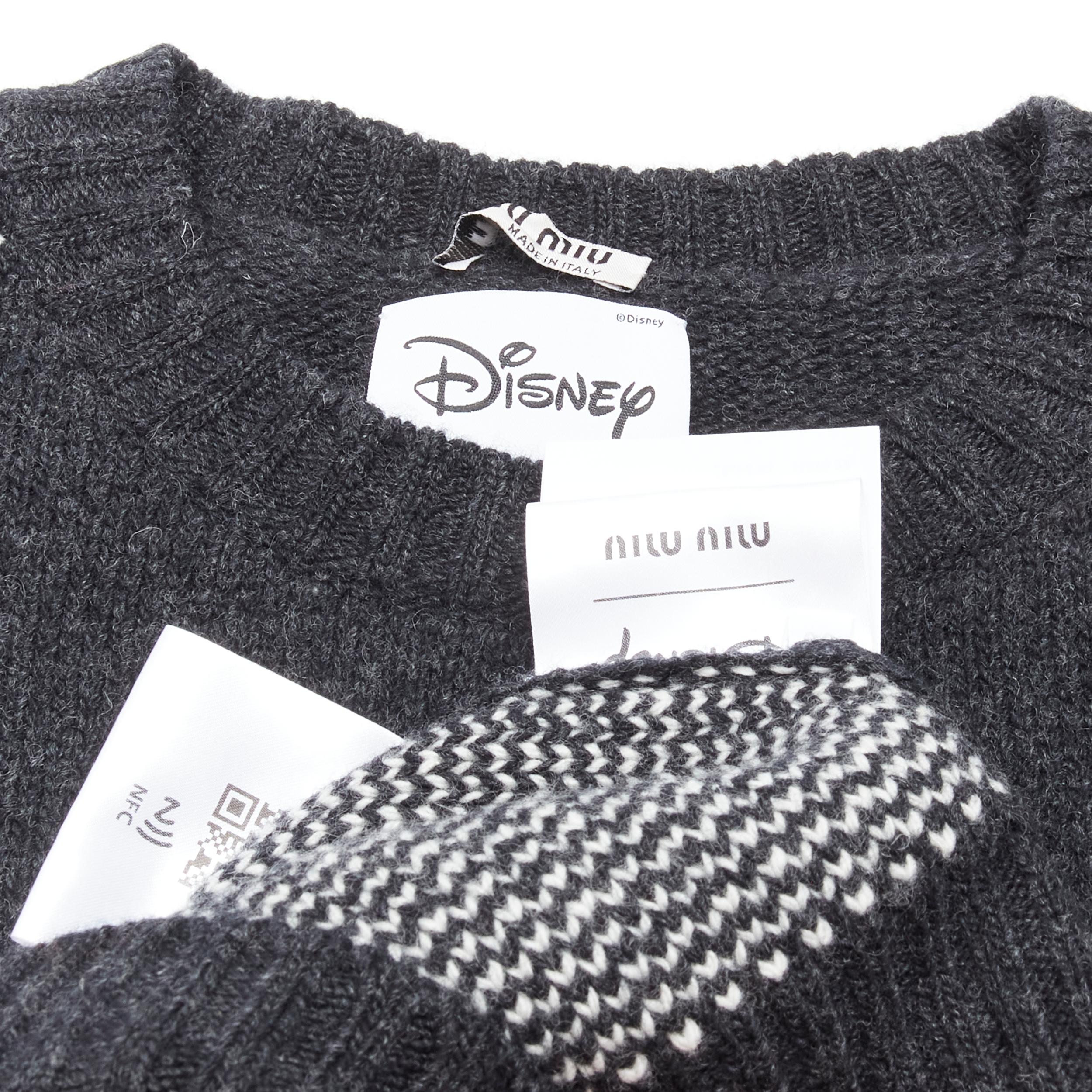 MIU MIU DISNEY 2021 Mickey Mouse 100% virgin wool logo intarsia boxy vest IT36  4