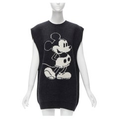Gilet en laine intarsia avec logo Mickey Mouse 100 % vierge, taille IT 36, MIU DISNEY 2021 