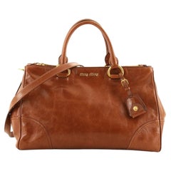 Miu Miu Double Zip Convertible Satchel Vitello Shine Medium
