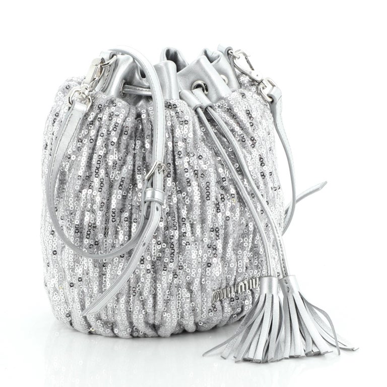 Miu Miu Drawstring Bucket Bag Matelasse Sequins Small at 1stDibs miu