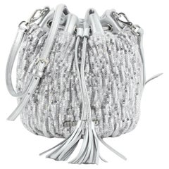 Miu Miu Drawstring Bucket Bag Matelasse Sequins Small