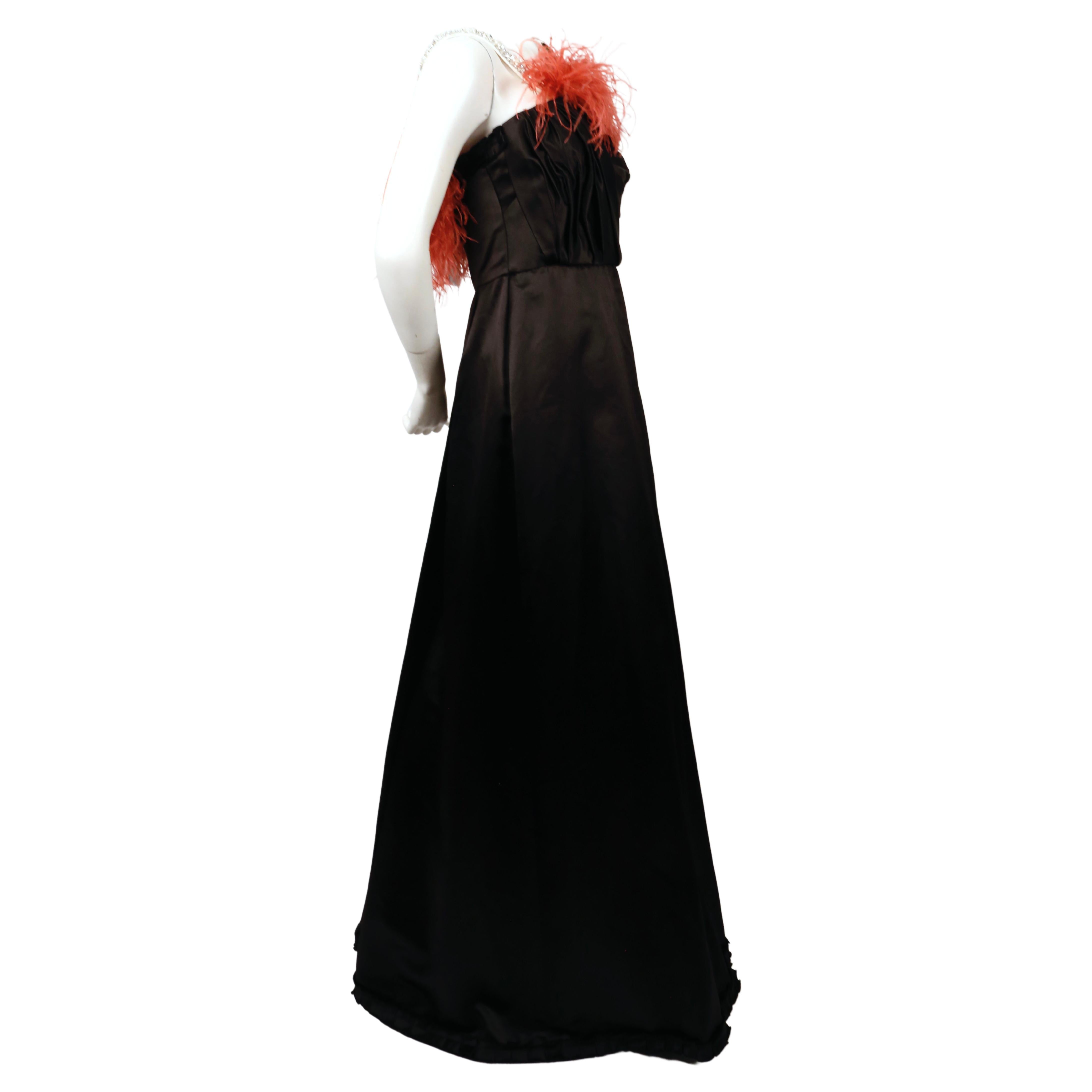 Women's or Men's MIU MIU duchesse satin runway gown with beaded strap For Sale