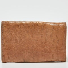 Miu Miu Dusty Pink Croc Embossed Leather Key Holder