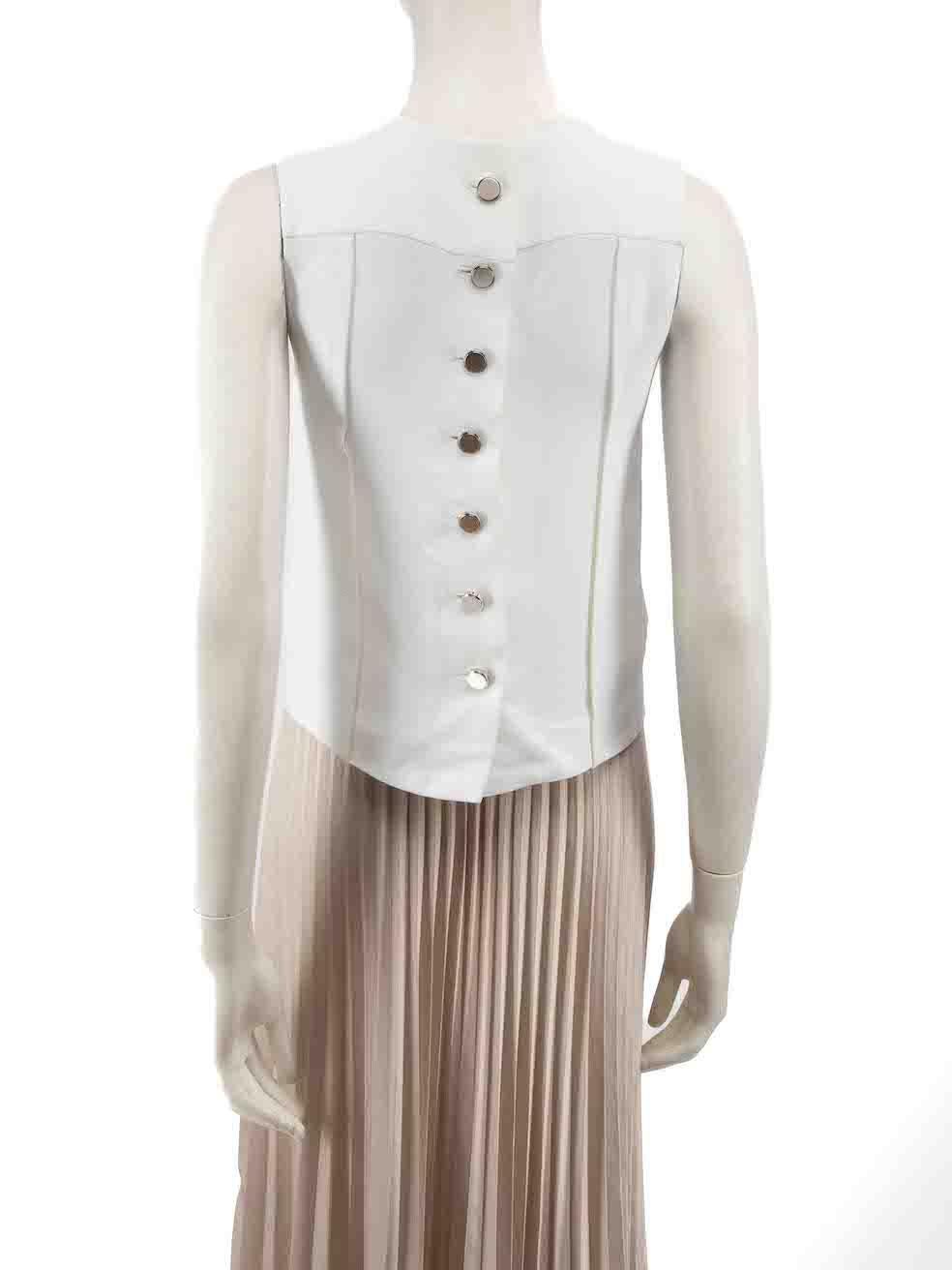 Miu Miu Ecru Back Button Up Top Size XS In Good Condition For Sale In London, GB