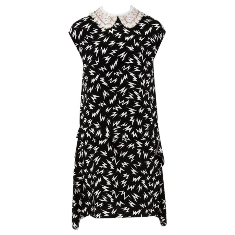 miu miu black and white dress Miu Miu V-neck Organza-trimmed Velvet Minidress  Petite Chrie