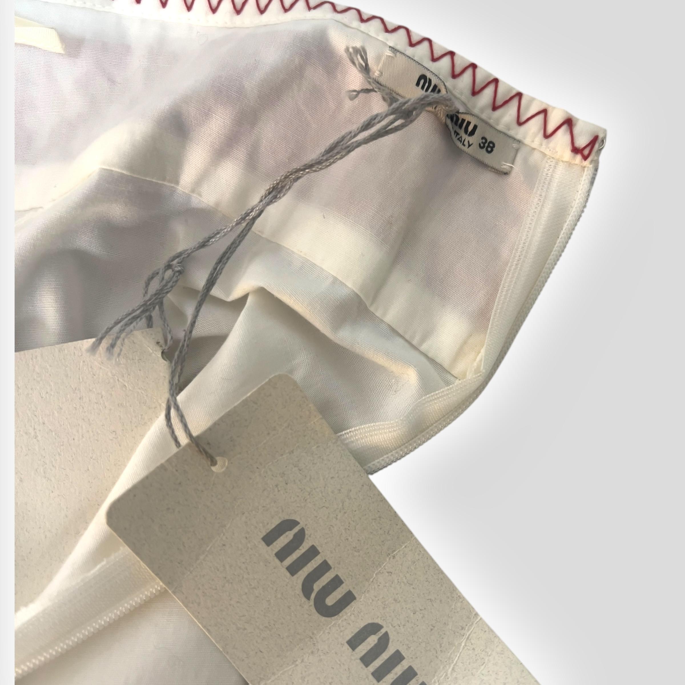 Miu Miu Embroidered Cotton Skirt, 2003 For Sale 1