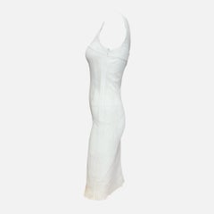Miu Miu F/W 1999 White Sheer Mesh Bodycon Midi Dress