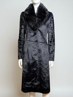 Miu Miu F/W 2000 Faux Astrakan Fur Coat with Detachable Collar