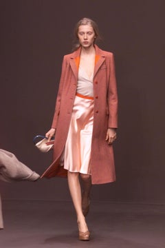 Miu Miu F/W 2000 Red Diagonal-Stripe Double-Breasted Midi Coat