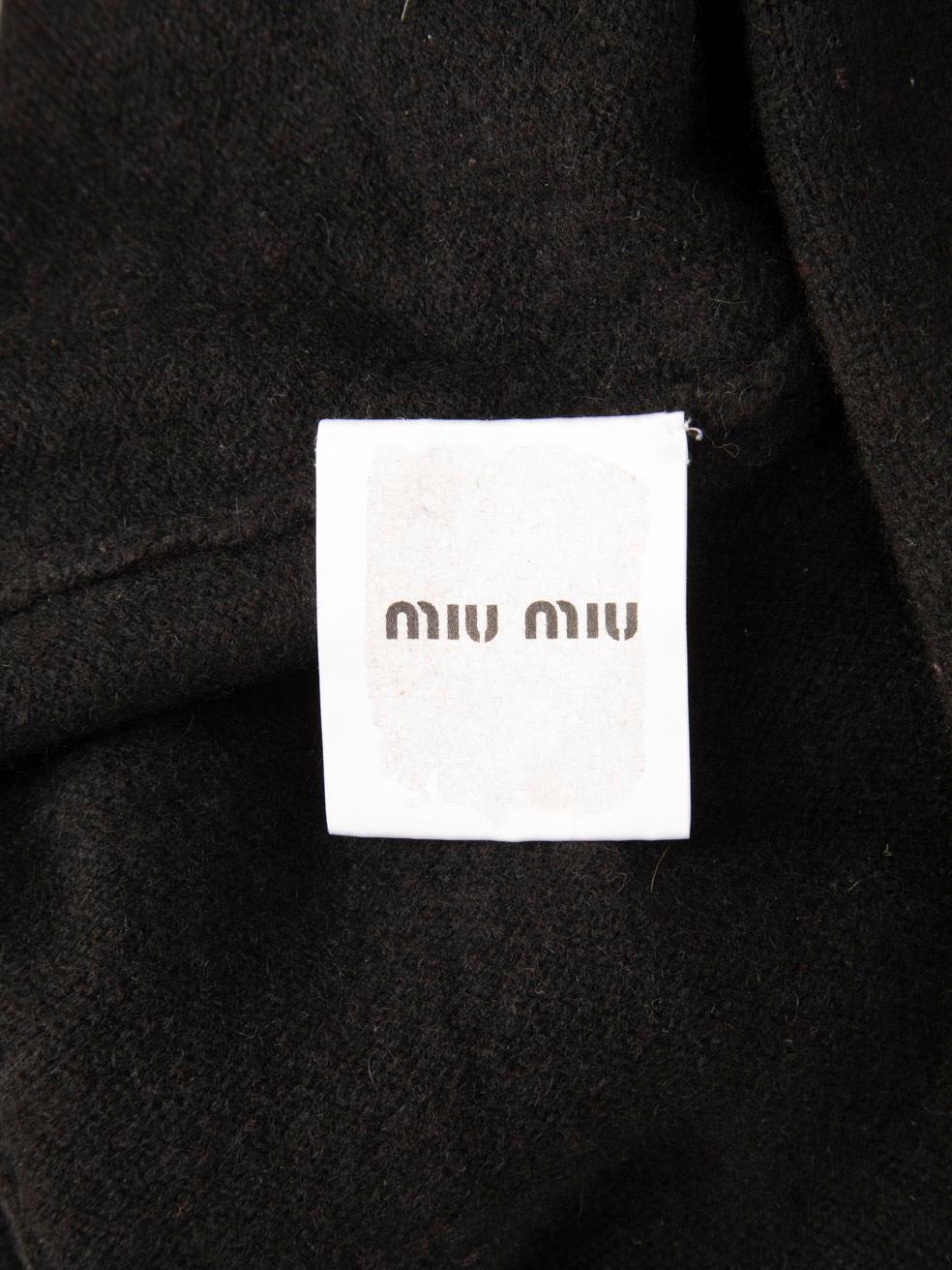 Miu Miu F/W 2020-2021 Black Cashmere Cardigan with Crystal Buttons Size XS 1