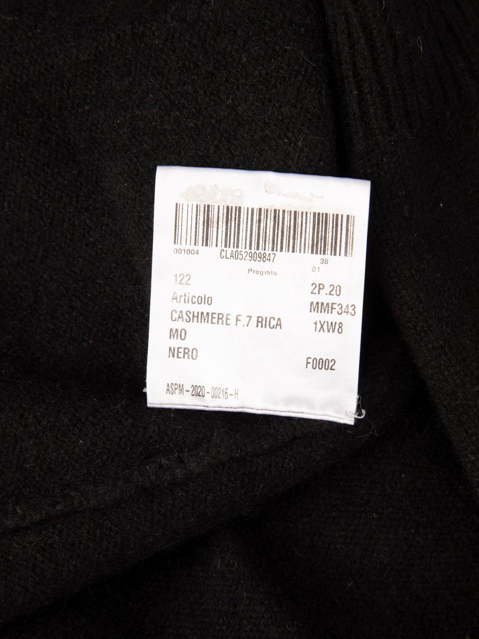 Miu Miu F/W 2020-2021 Black Cashmere Cardigan with Crystal Buttons Size XS 2