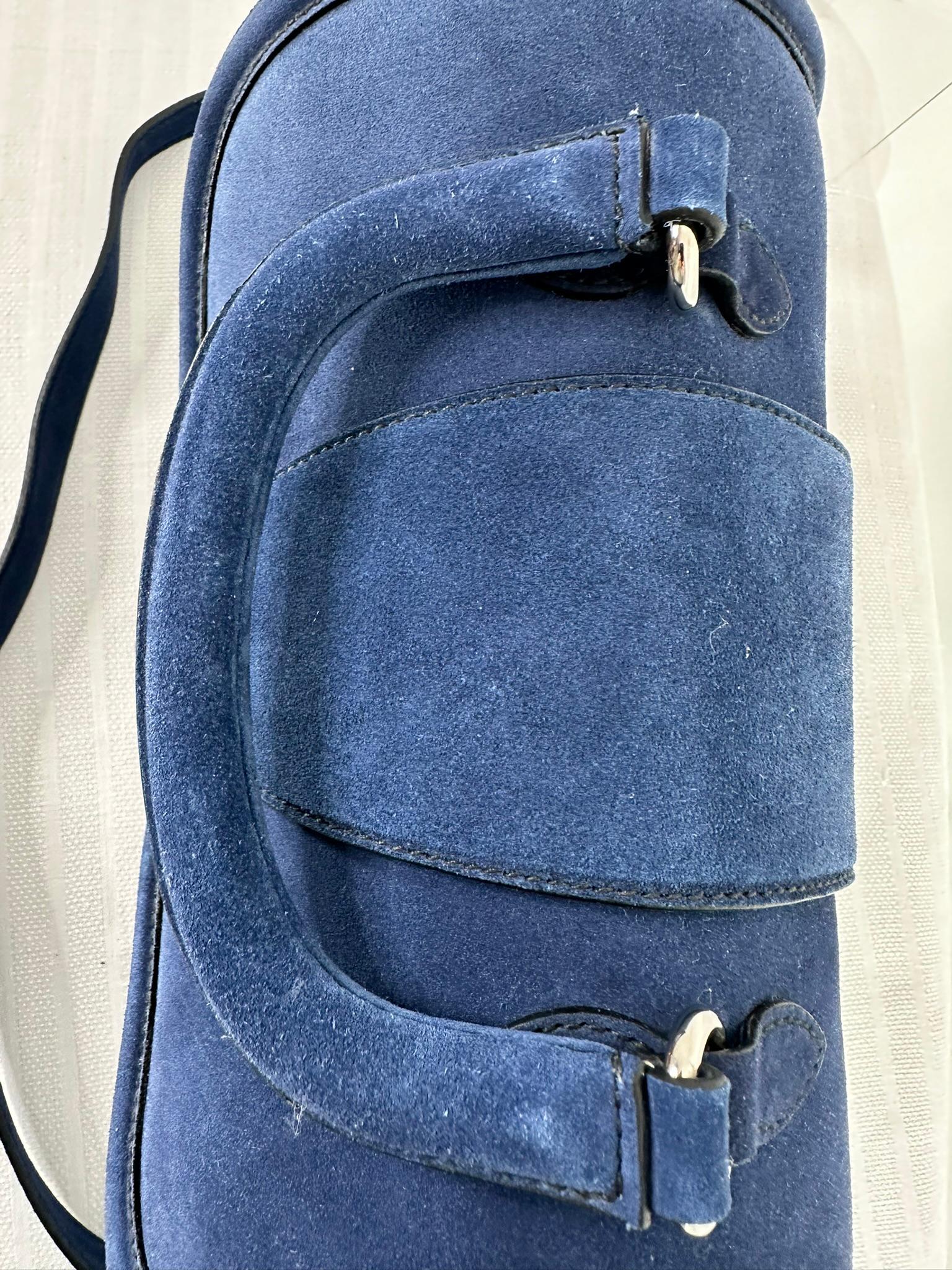 Miu Miu Fall 2012 Look 23  Bright Blue Suede Structured Handle/Shoulder Bag en vente 6