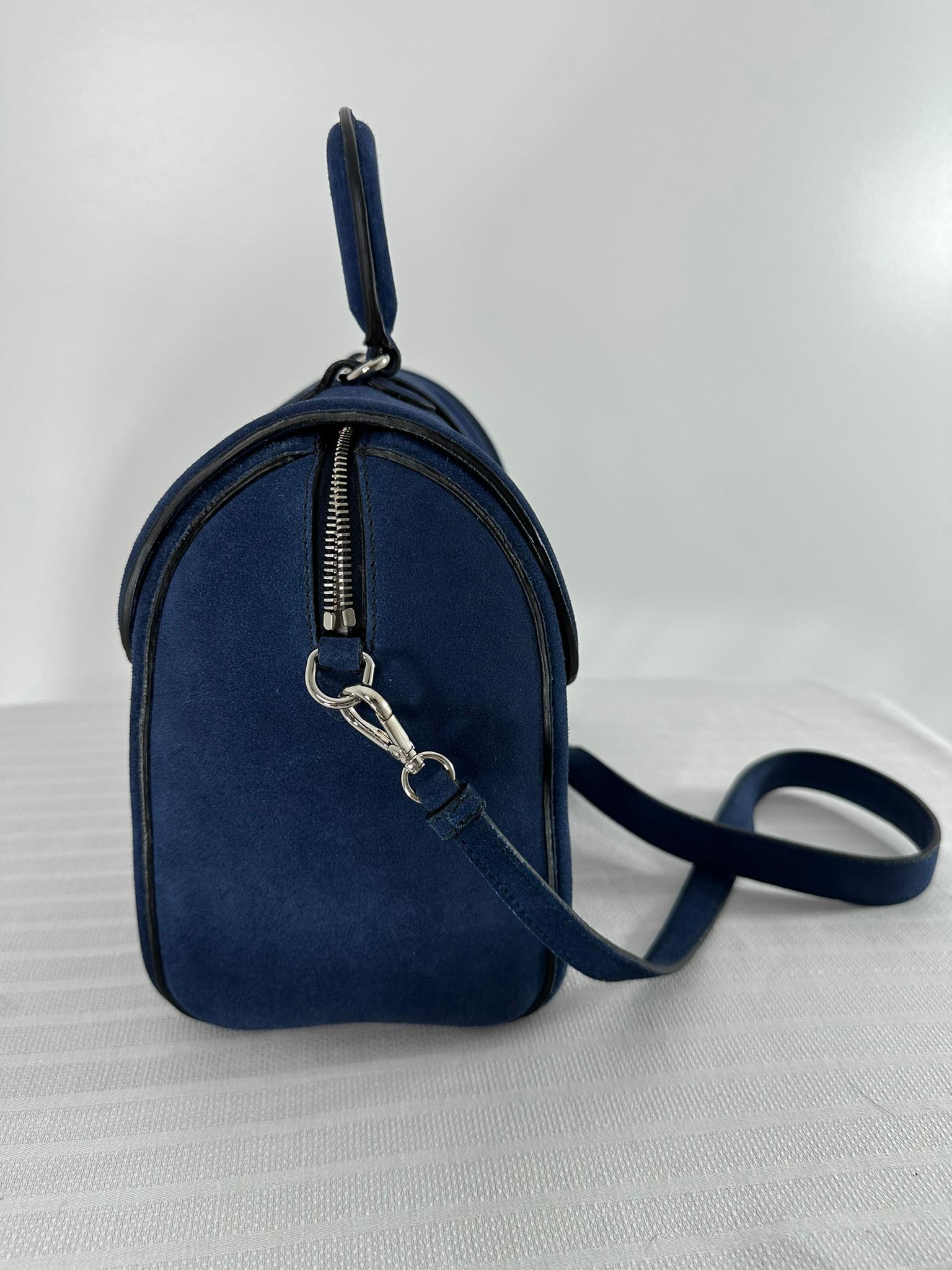Miu Miu Fall 2012 Look 23  Bright Blue Suede Structured Handle/Shoulder Bag Bon état - En vente à West Palm Beach, FL