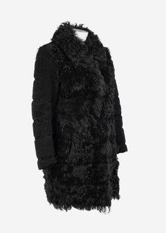Miu Miu Fall/Winter 2012 Black Dyed Shearling Coat IT 40