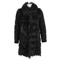 Miu Miu Fall/Winter 2012 Black Dyed Shearling Coat IT 40
