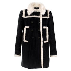 Used Miu Miu Faux Shearling-Trimmed Corduroy Coat   IT40 XS