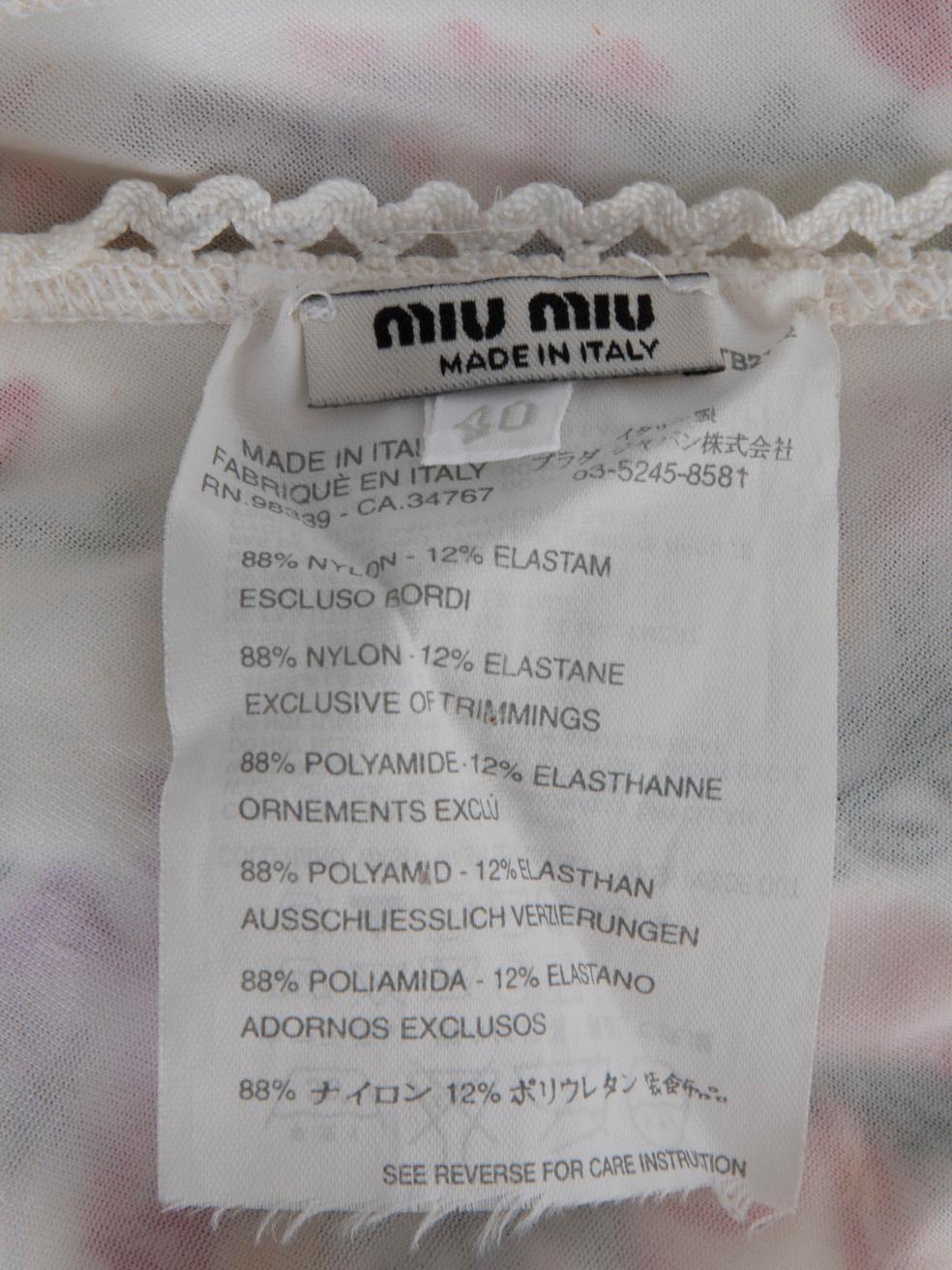 Bikini brodé de fleurs Miu taille S en vente 1
