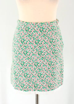 Miu Miu Floral Knitted Top and Skirt Coordinate Set US 6