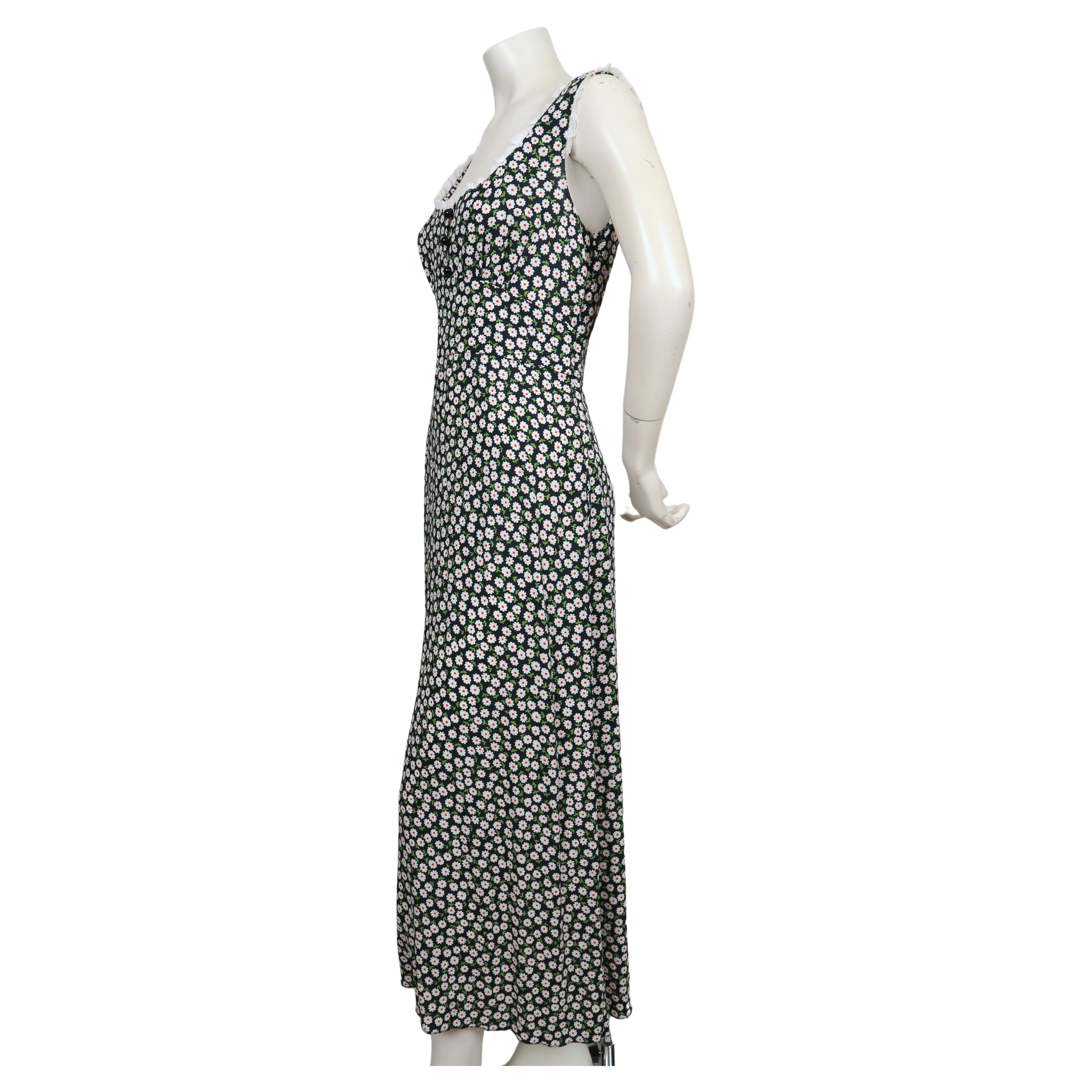 Women's or Men's MIU MIU floral maxi dress with Broderie Anglaise lace trim For Sale