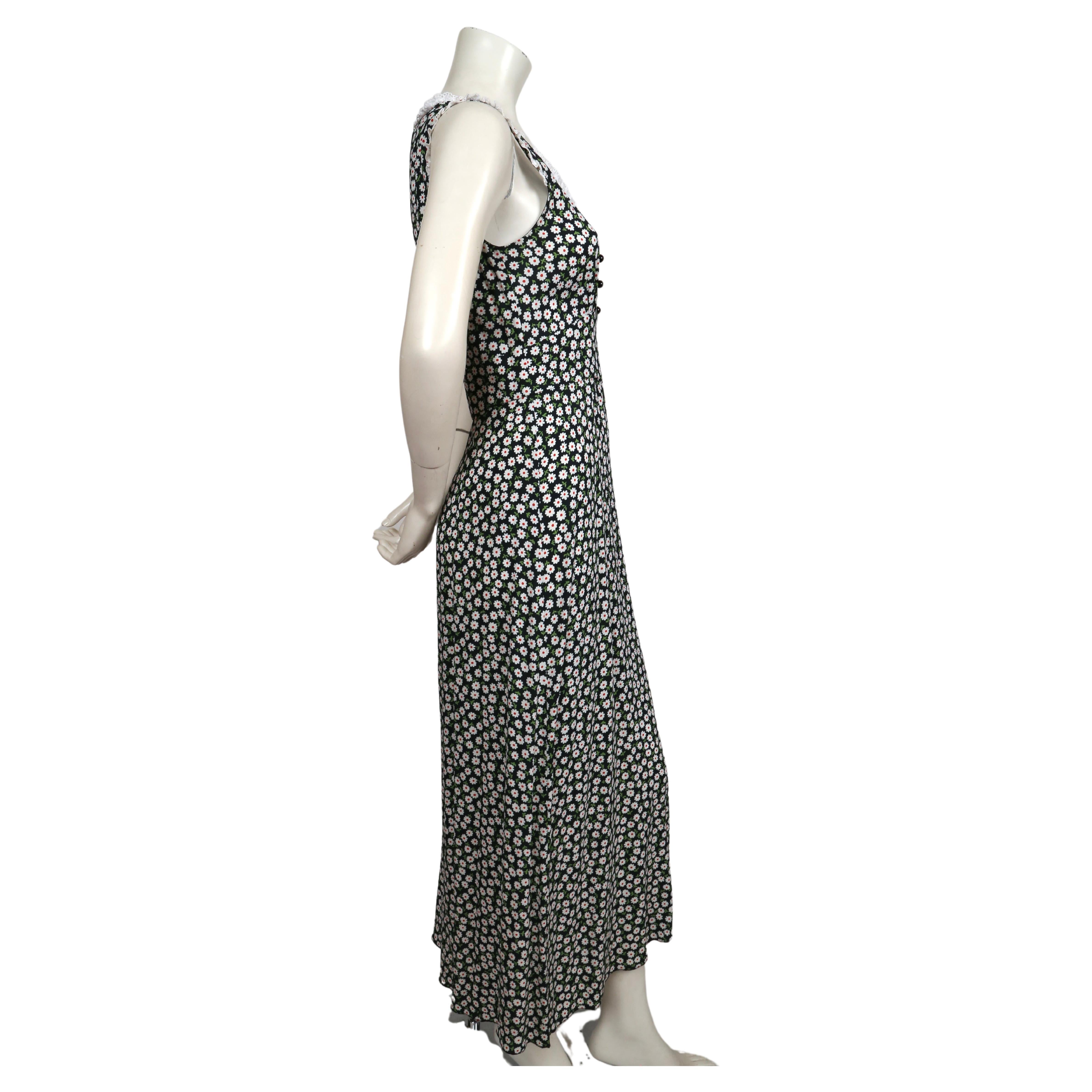 MIU MIU floral maxi dress with Broderie Anglaise lace trim For Sale 1