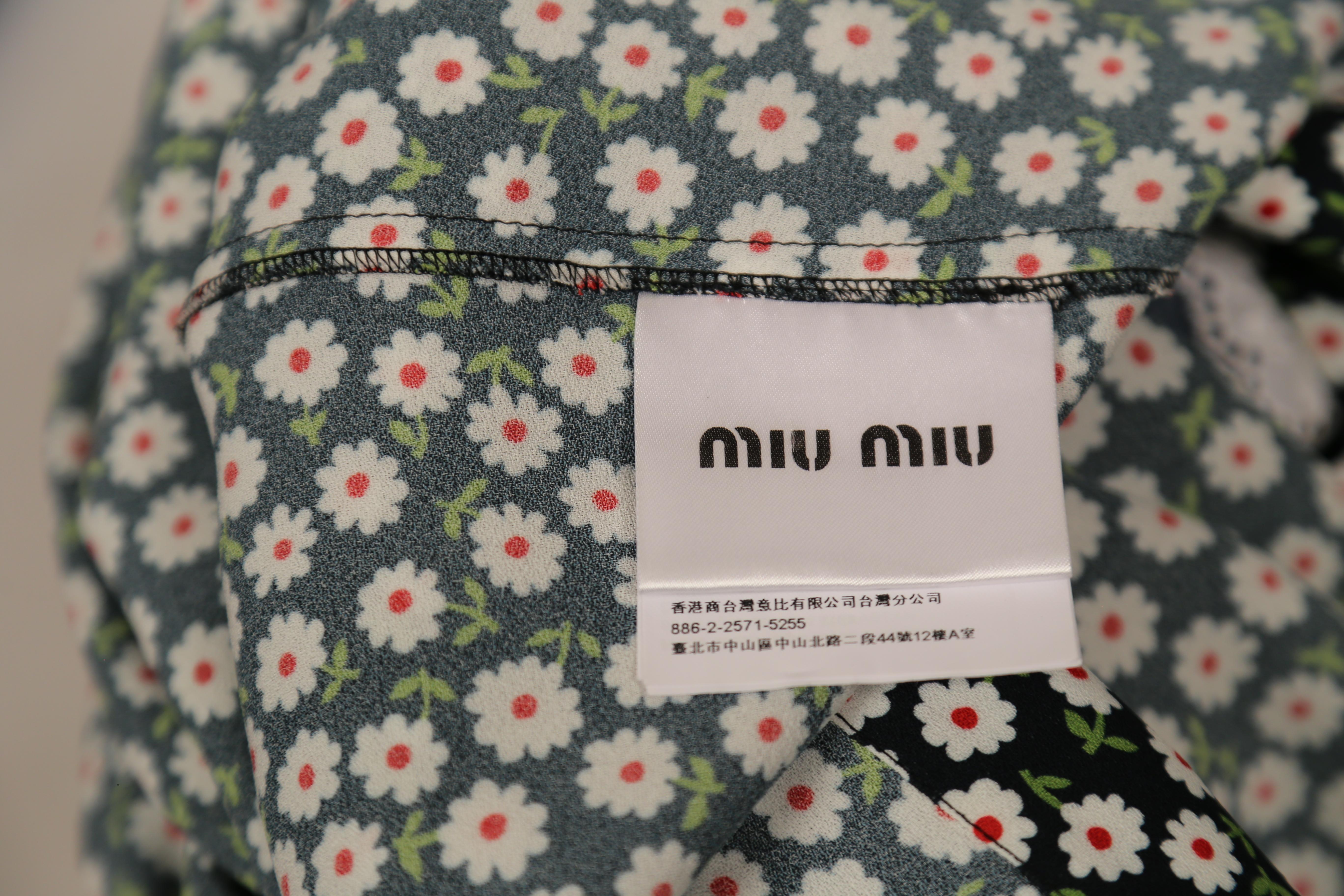 MIU MIU floral maxi dress with Broderie Anglaise lace trim 4