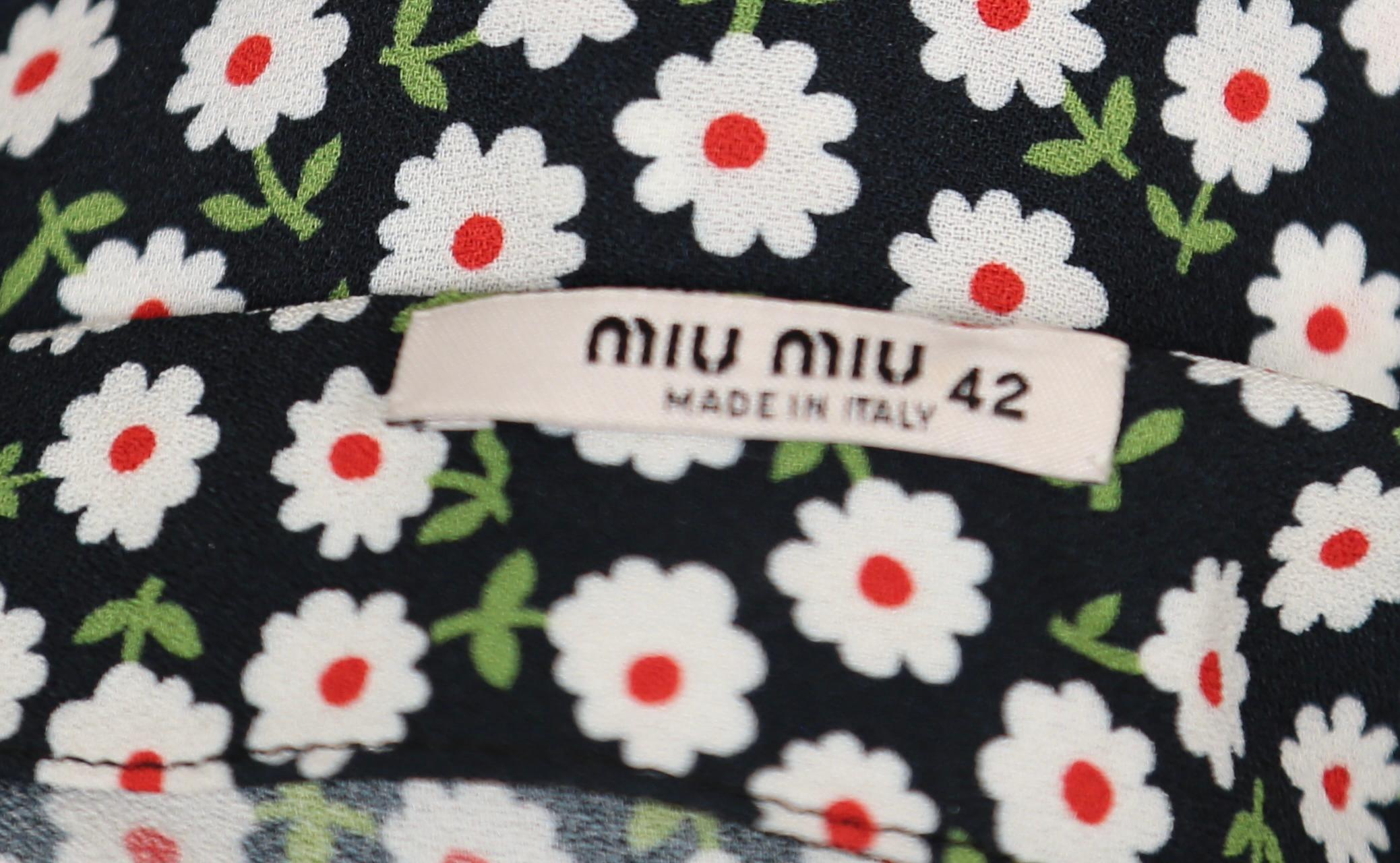 MIU MIU floral maxi dress with Broderie Anglaise lace trim For Sale 5