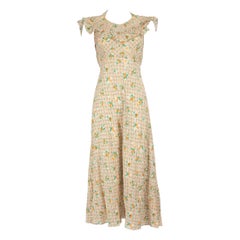Robe midi à imprimé floral bordée de volants Miu Taille XS