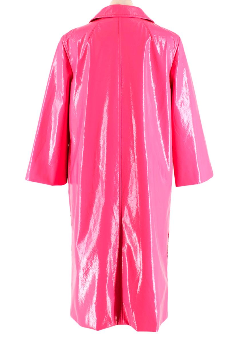 Miu Fuchsia verschönerter glänzender Lackmantel XS 40 IT (Pink)